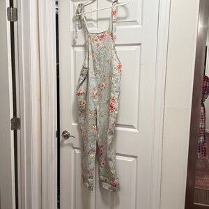 12th Tribe Floral Jumpsuit in Soft Green with floral flowers Size Small